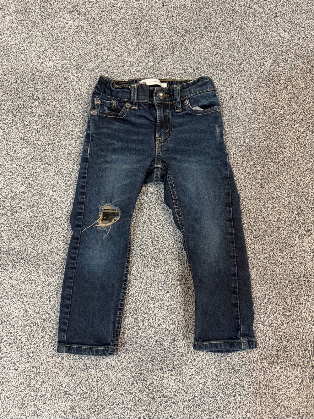 Levi's Dark Blue Distressed Kids Jeans